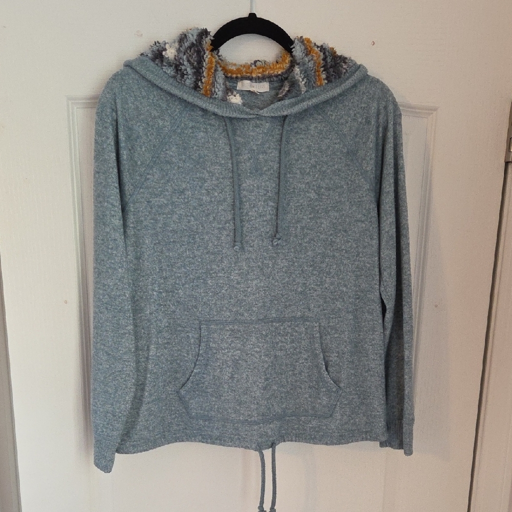 Ultra Flirt Blue Hoodie with Multicolor Hood